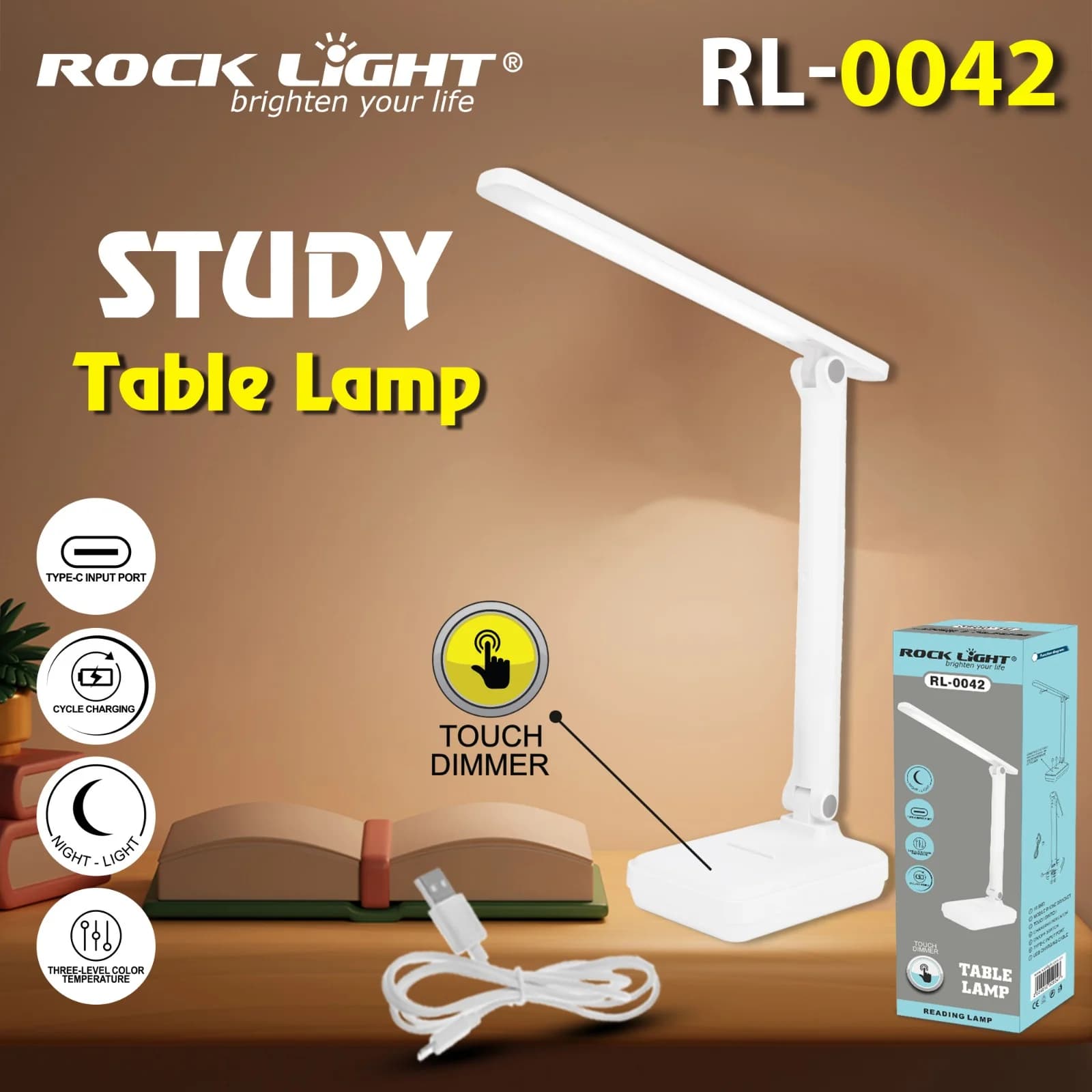 Gadget Trendz | RL-0042 Study Lamp | 3-Level Color Temperature