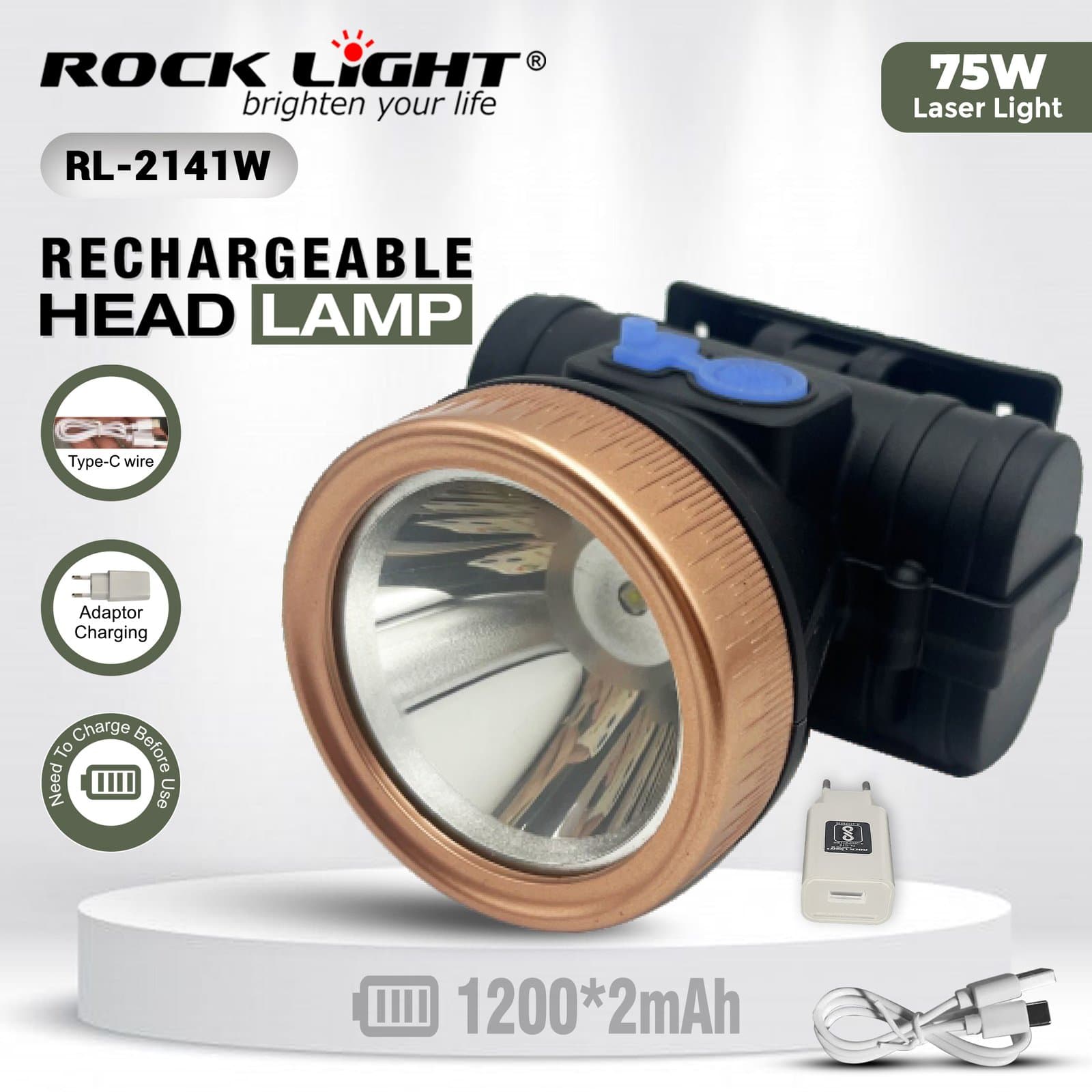 RL-2141W| Affordable head lamp with long battery backup