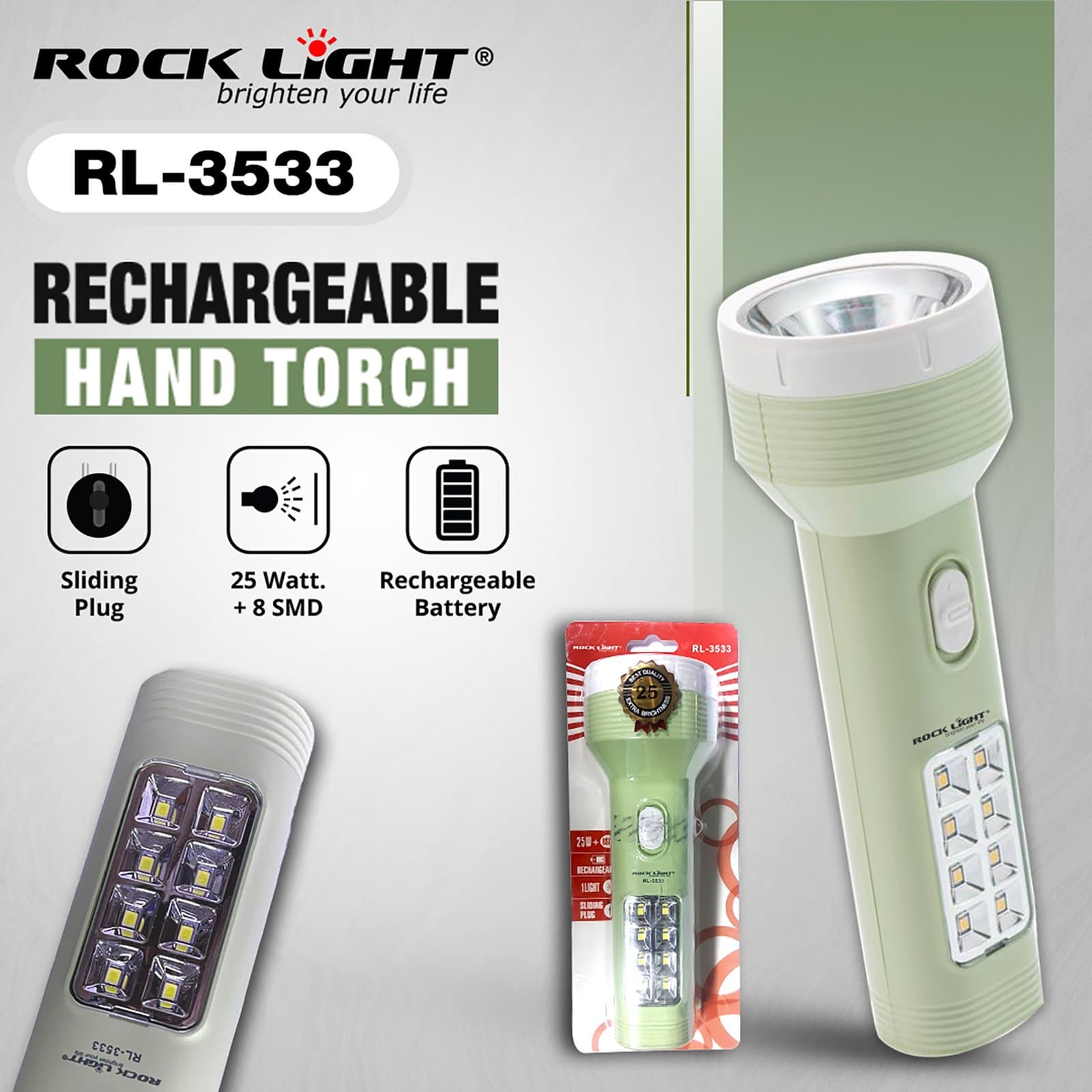 RL-3533 | High Beam Rechargeable Hand Torch for Home & Emergency Use