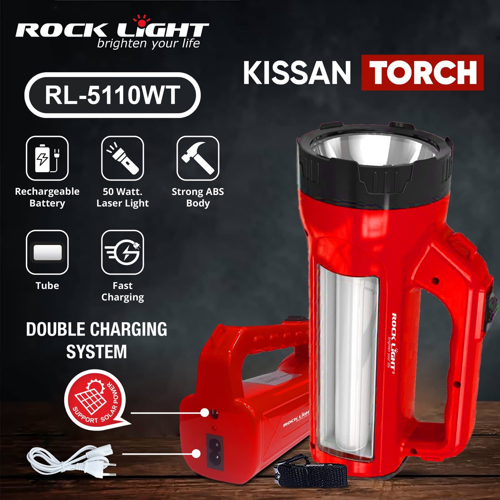 RL-5110WT | Heavy Duty Kissan Torch with Strong Beam & Durable Body