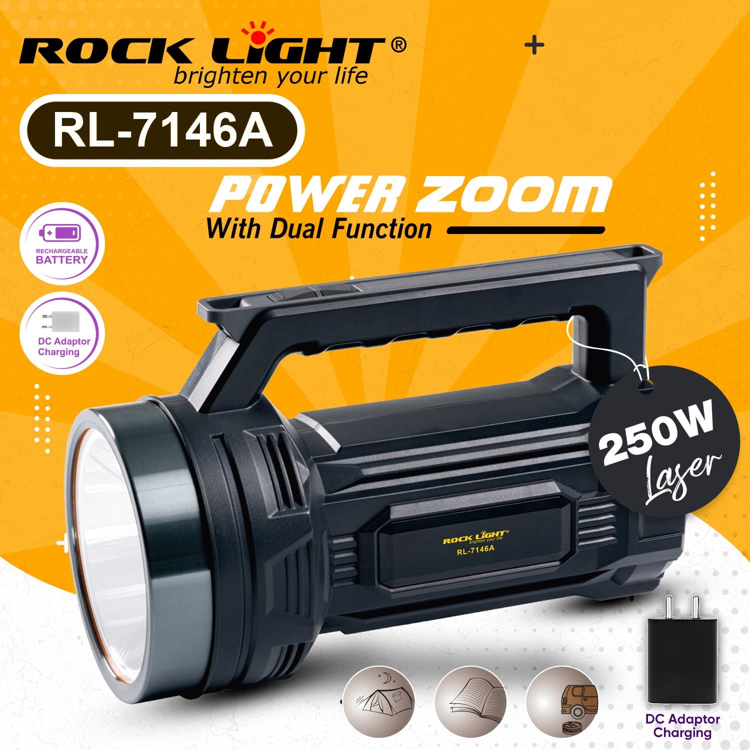 7146Best Torch Light for Kissan with Rechargeable Battery
