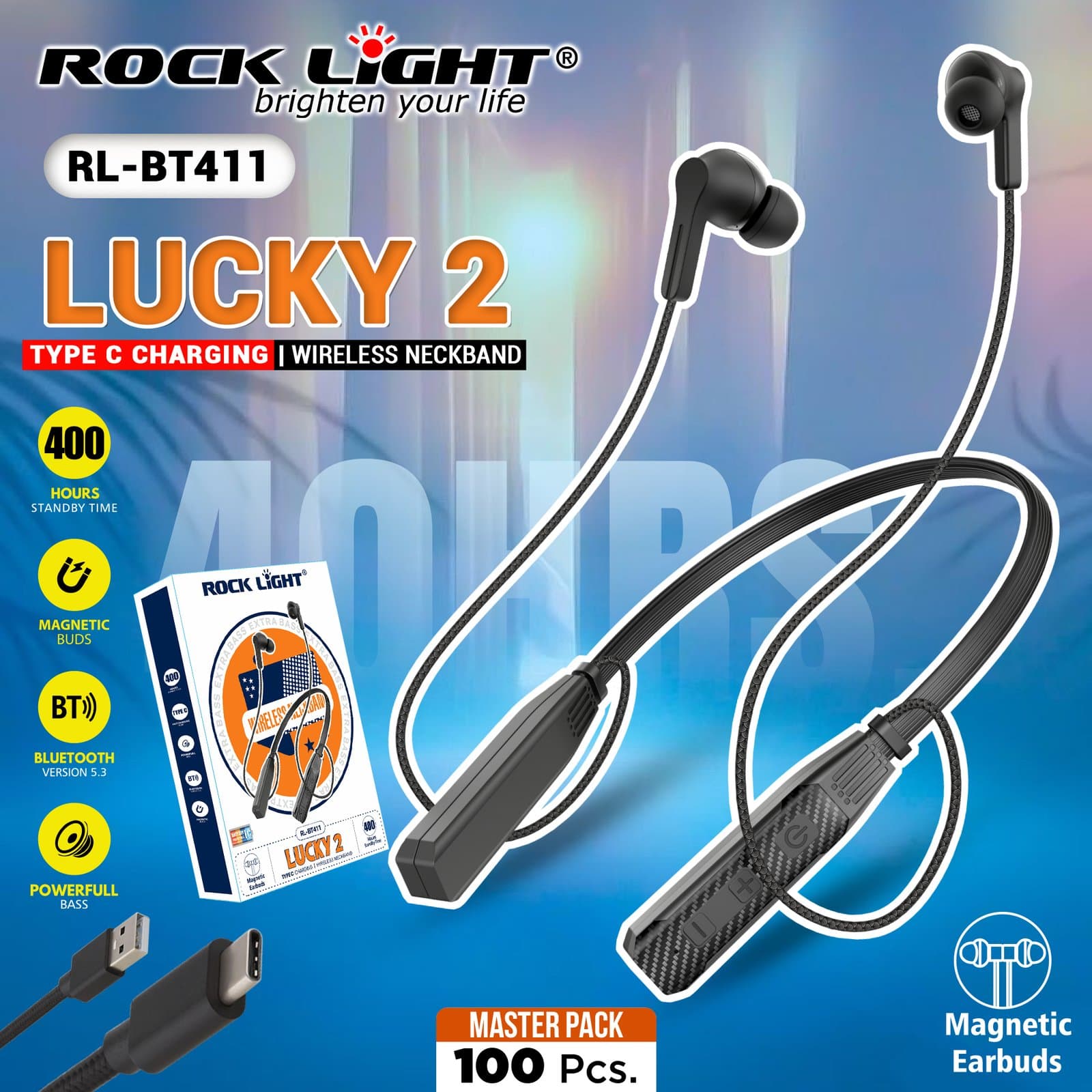 RL-BT411 | Fast Charging Sport Edition Bluetooth Neckbands for Daily Use