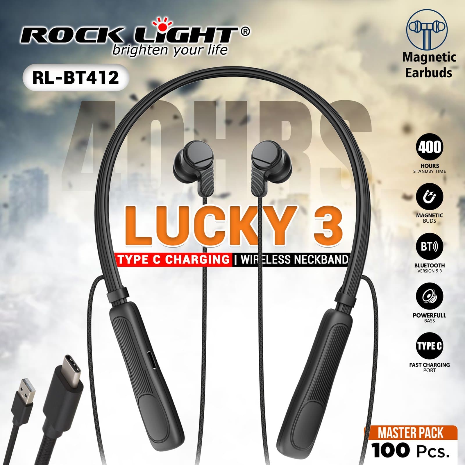 RL-BT412 | Noise Isolation Wireless Bluetooth Neckbands with Clear Calling