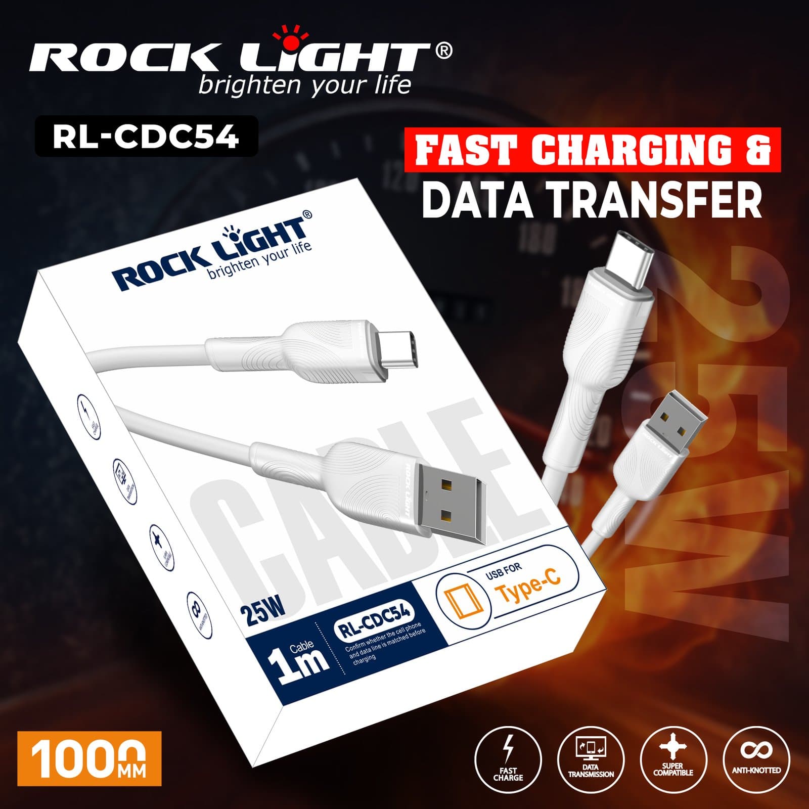 RL-CDC54 | Premium Nylon Braided  Fast Charging Data Cable