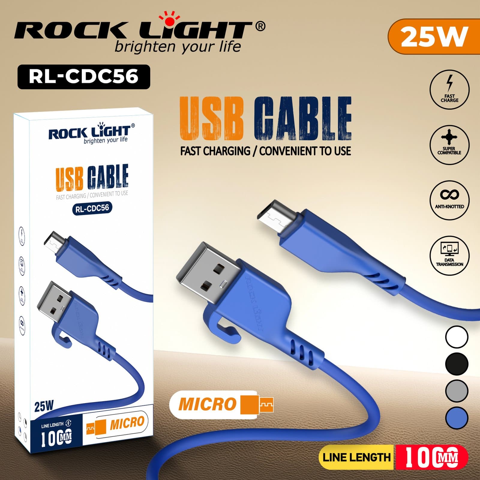 RL-CDC56 | Long Length Fast Charging Data Cable for Daily Use