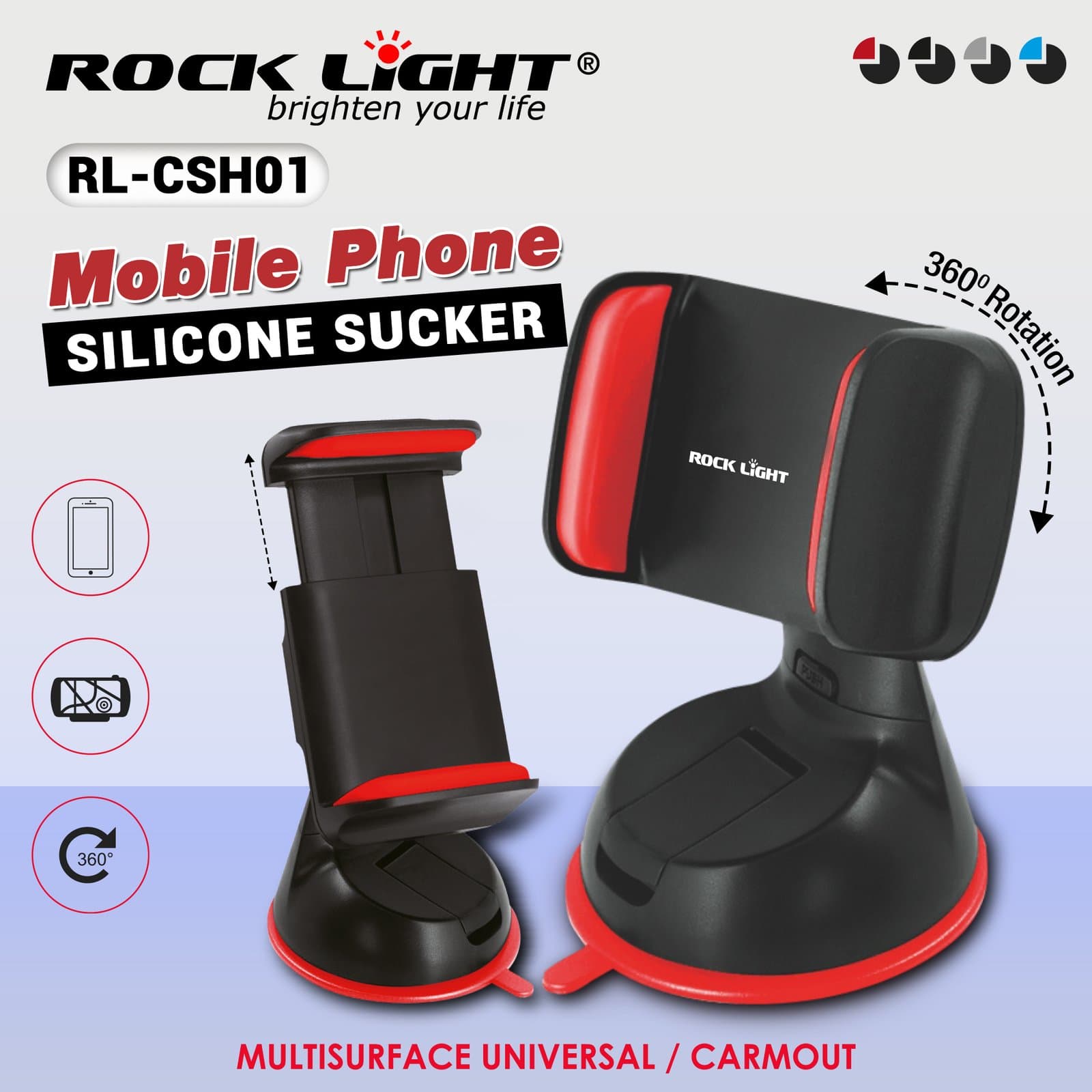 RL-CSH01 | Adjustable Dashboard & Windshield Car Stand for Secure Mobile Mounting