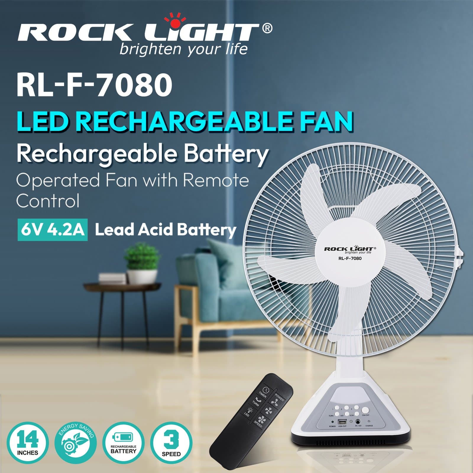 Gadget Trendz | RL-7080 | Mini electric fan with remote control