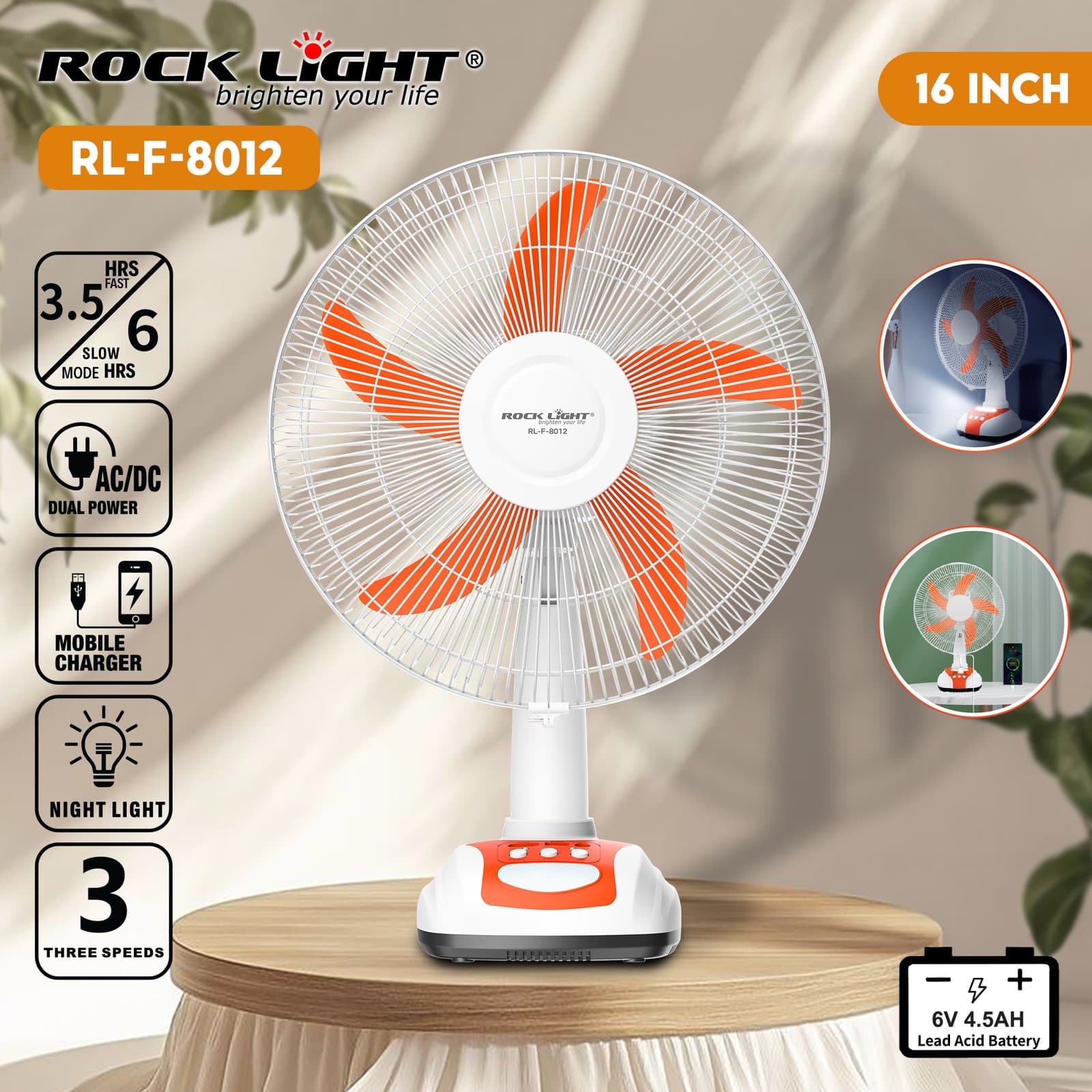 Gadget Trendz | RL-8012 | Portable desk fan USB