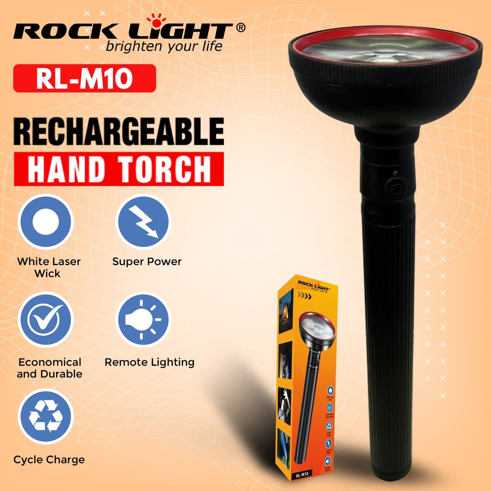 RL- M10 | Buy Gadget Trendz Metal Torch Flashlight for Daily & Emergency Use