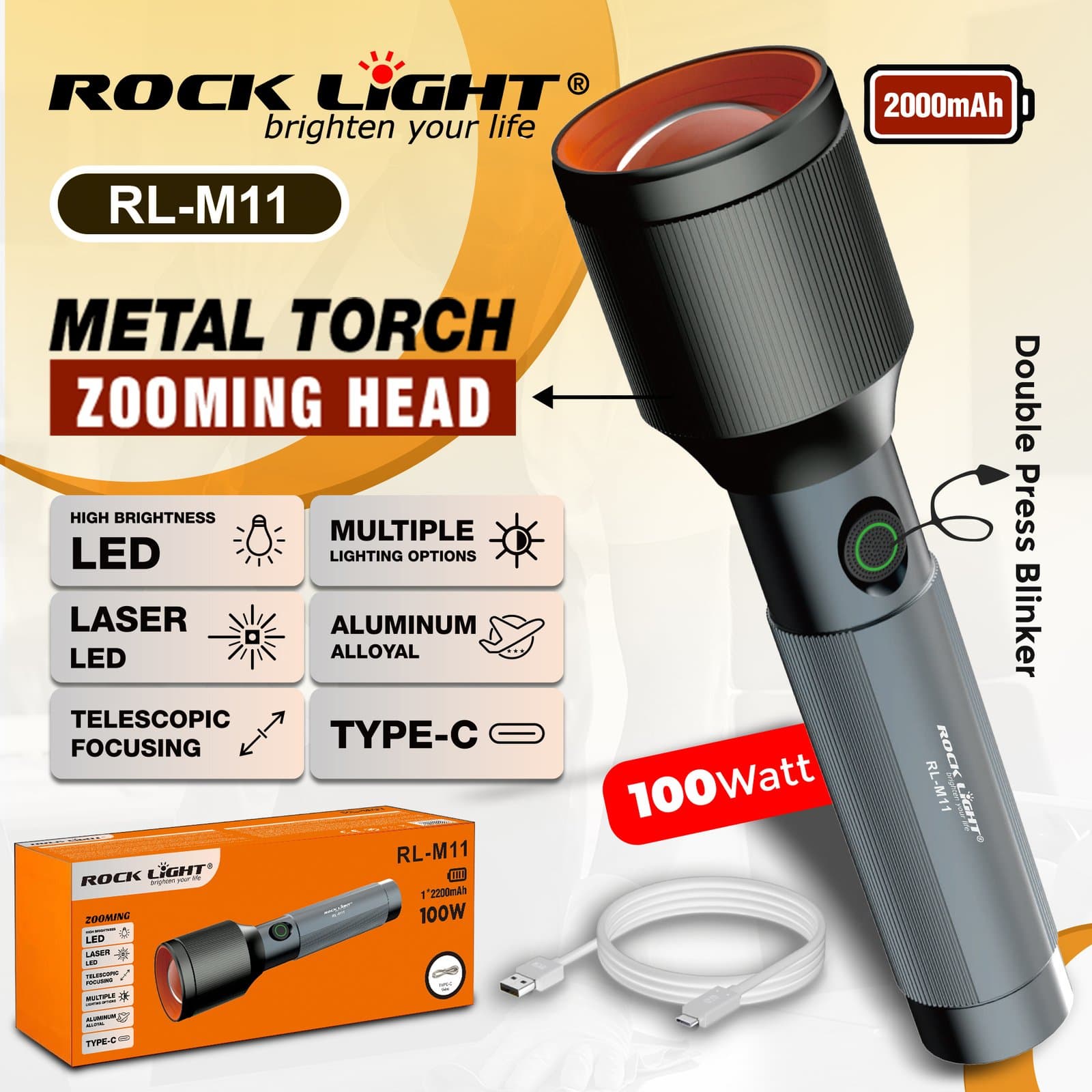 RL-M11| Metal Torch – Strong, Stylish & Long-Lasting