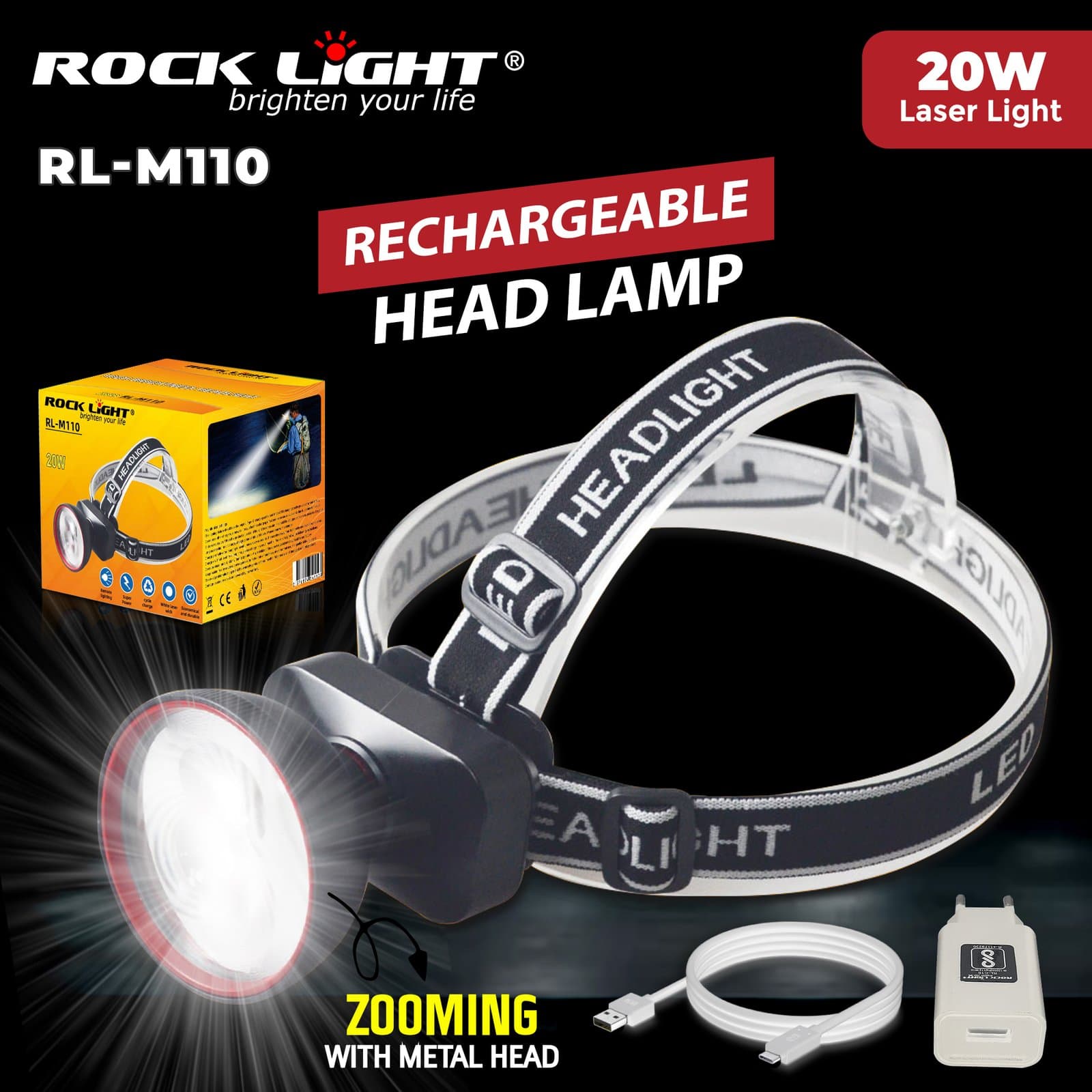 Gadget Trendz | RL-M110 | Headlamp with zoom