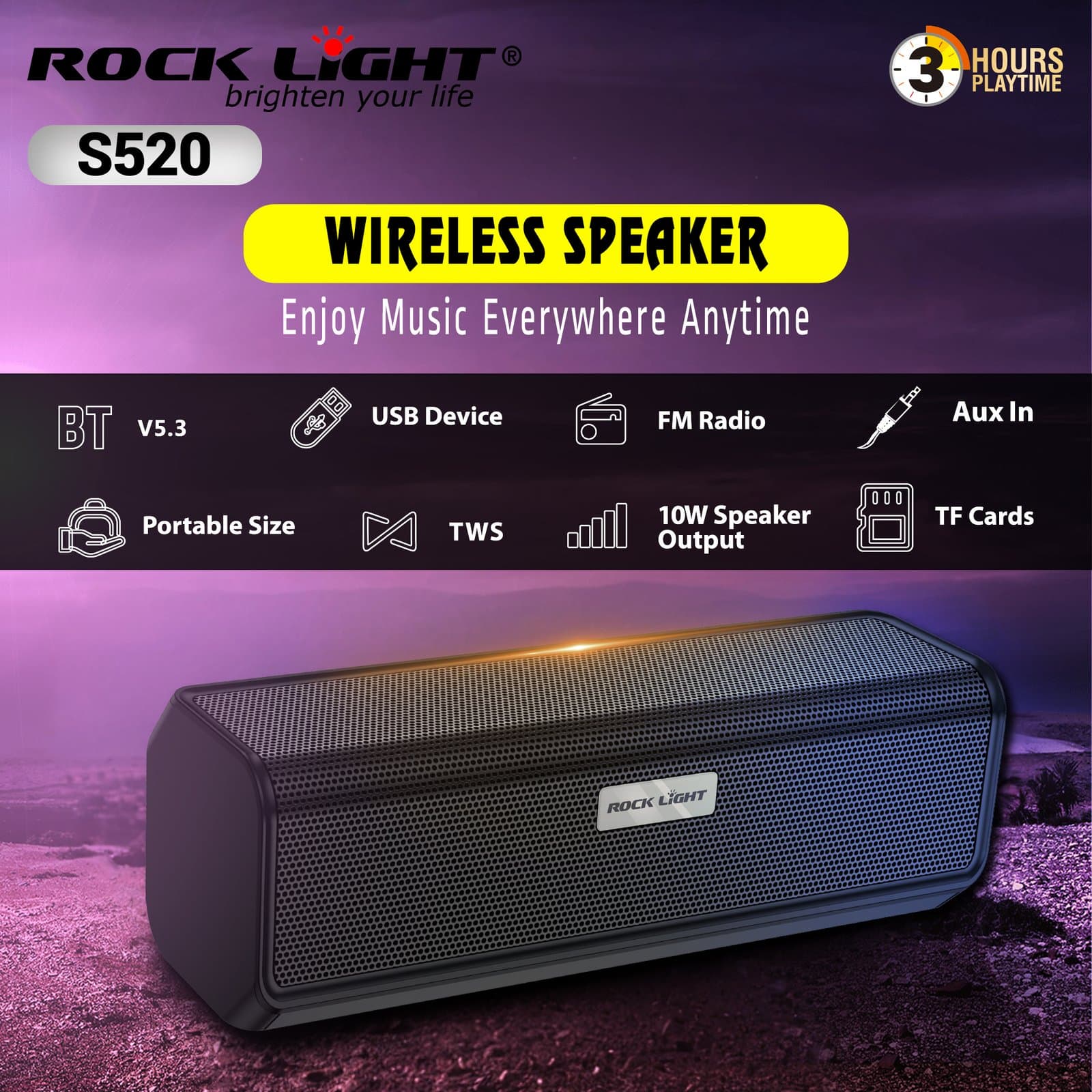 S520 – Mini Wireless Speaker for Indoor & Outdoor Use