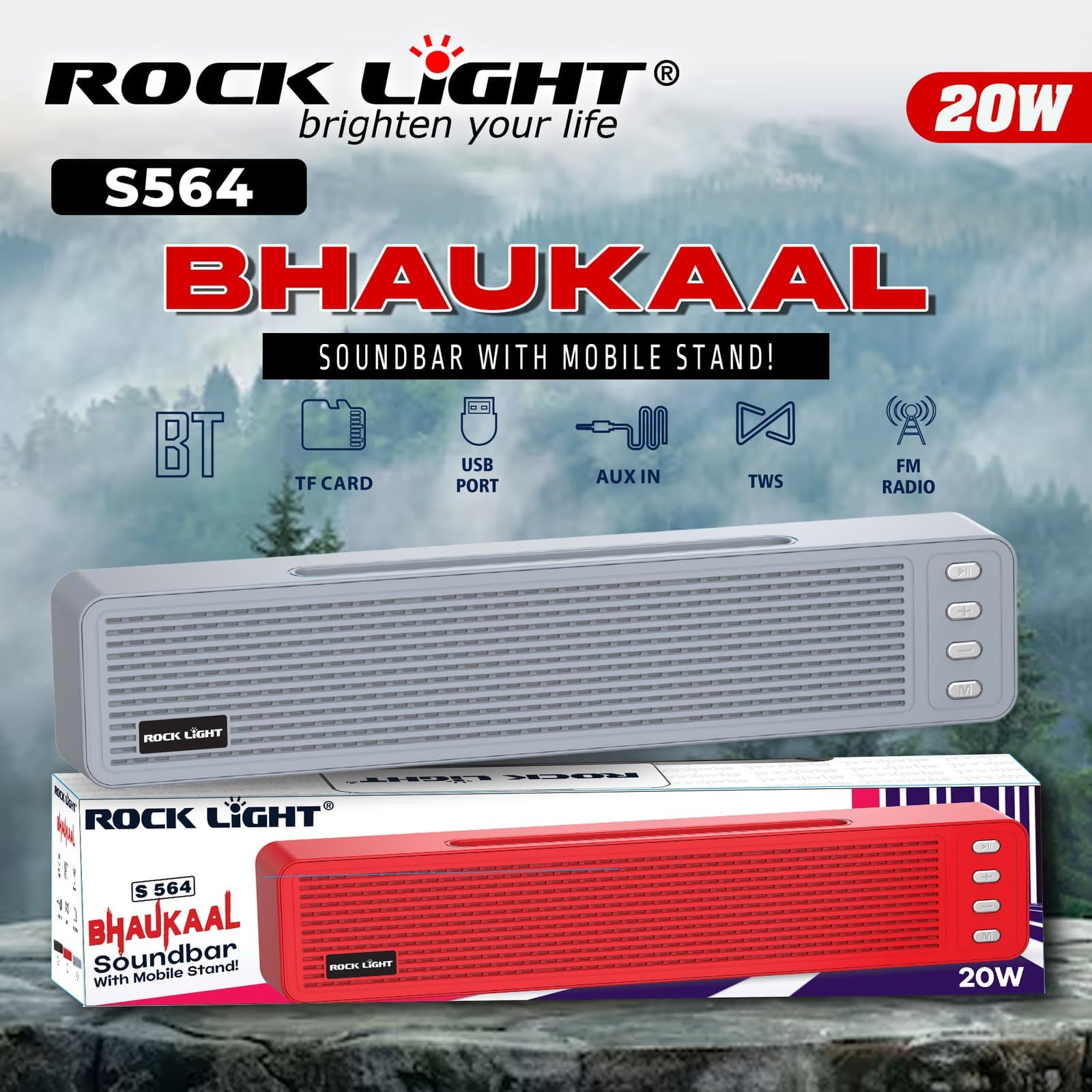S564 – Portable Music Soundbar with Clear Sound