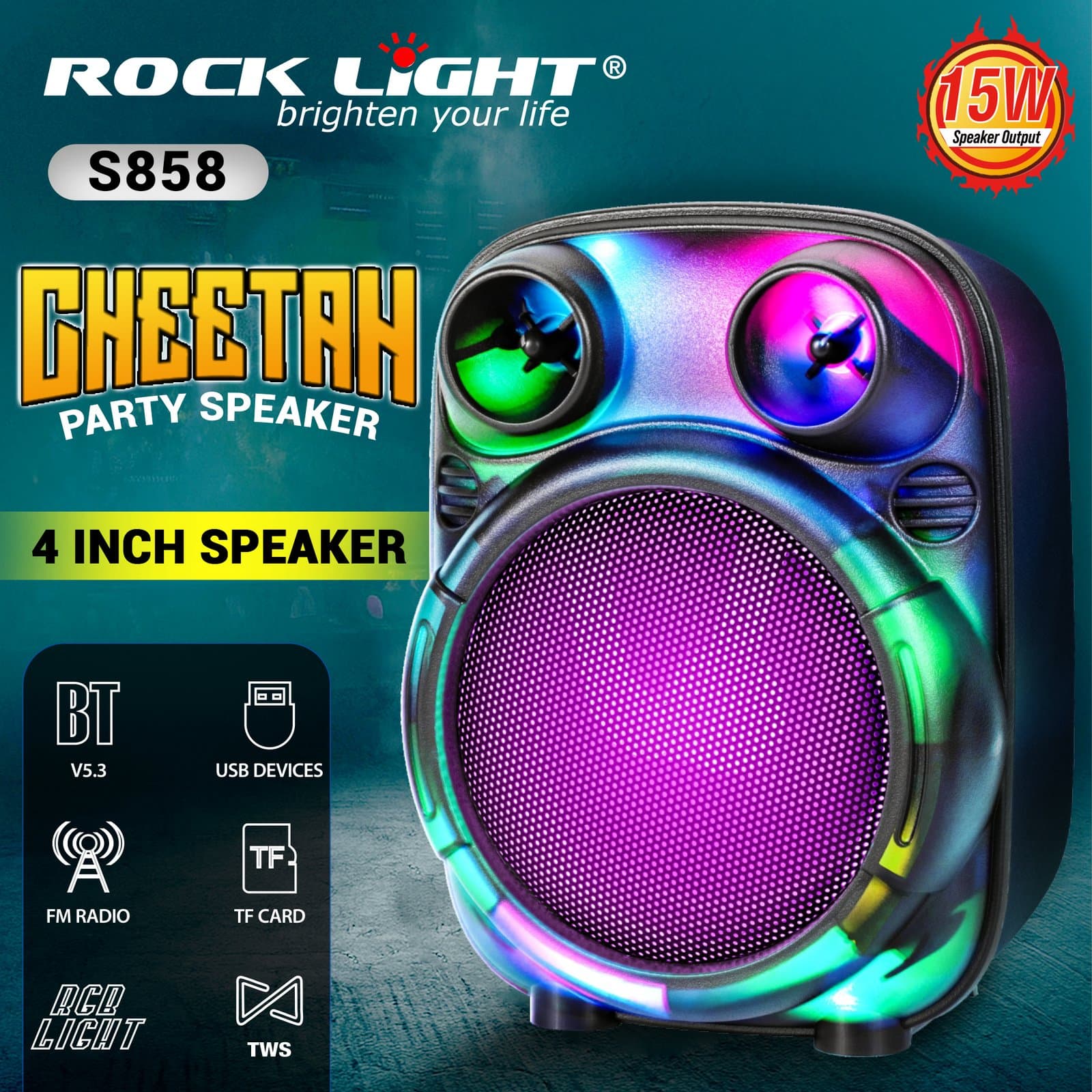 RL-S858 – Rechargeable Portable Speaker with FM