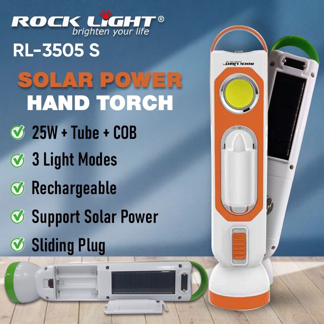 RL-3505 S |Solar Power hand torch with adjustable brightness