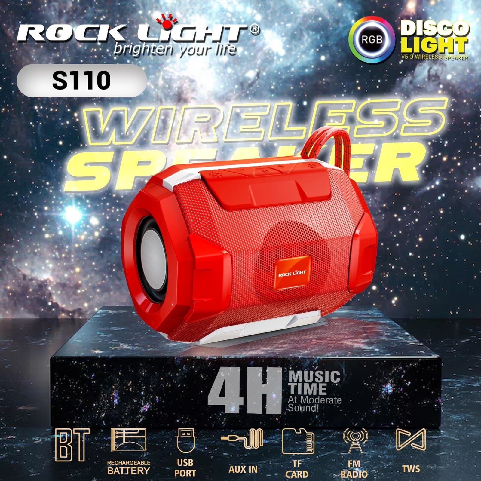 RL-S110 – Portable Bluetooth Speaker with Deep Bass