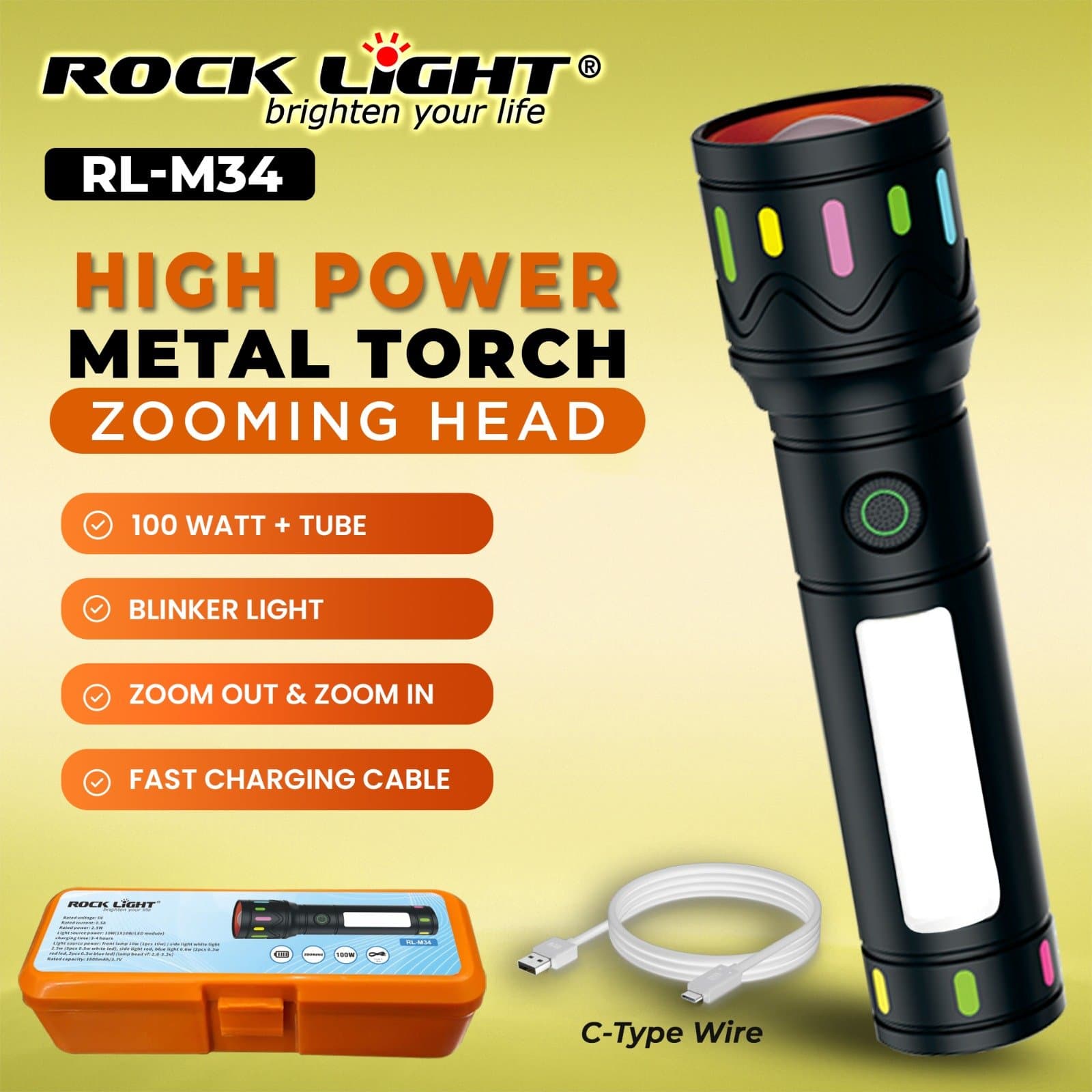 M34 durable Metal Torch light