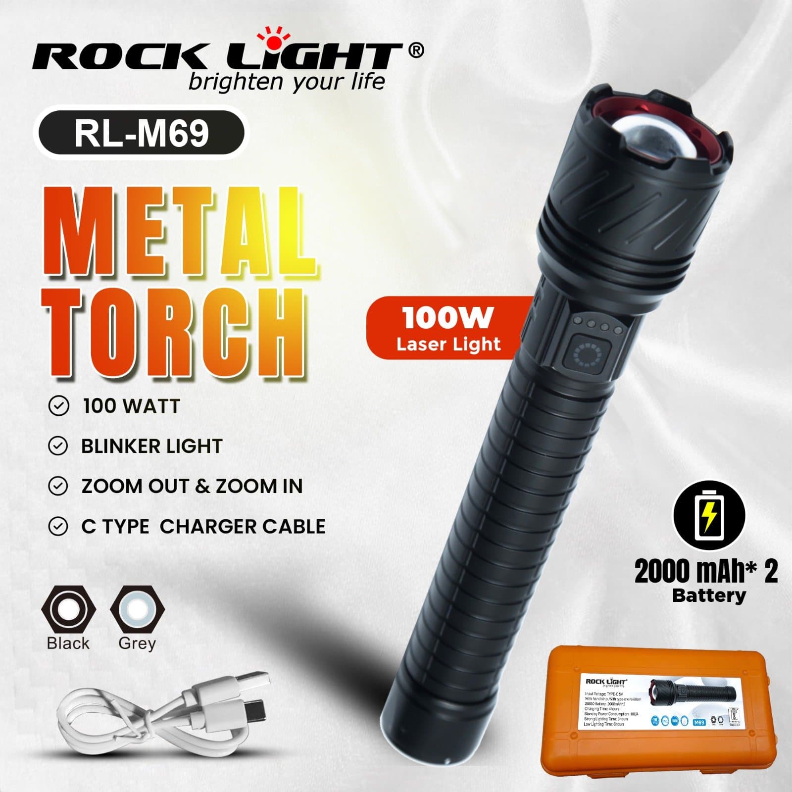 RL M69 durable Hand Torch suitable for travel and camping