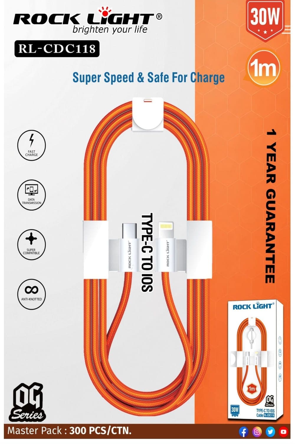 RL-CDC118 | Type-C to iOS Cable