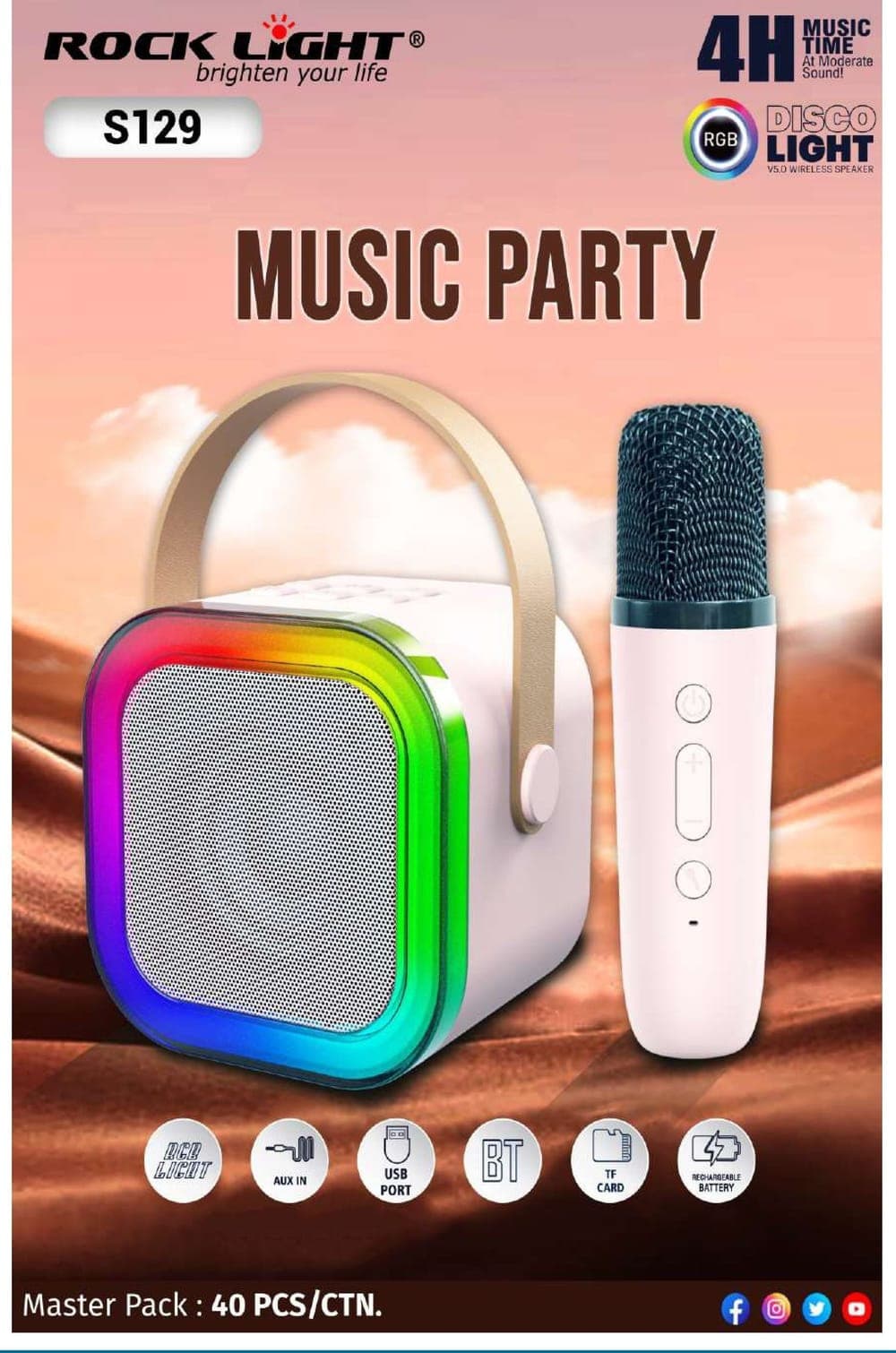 RL-S129 | Music Party Karaoke Speaker with Wireless Mic