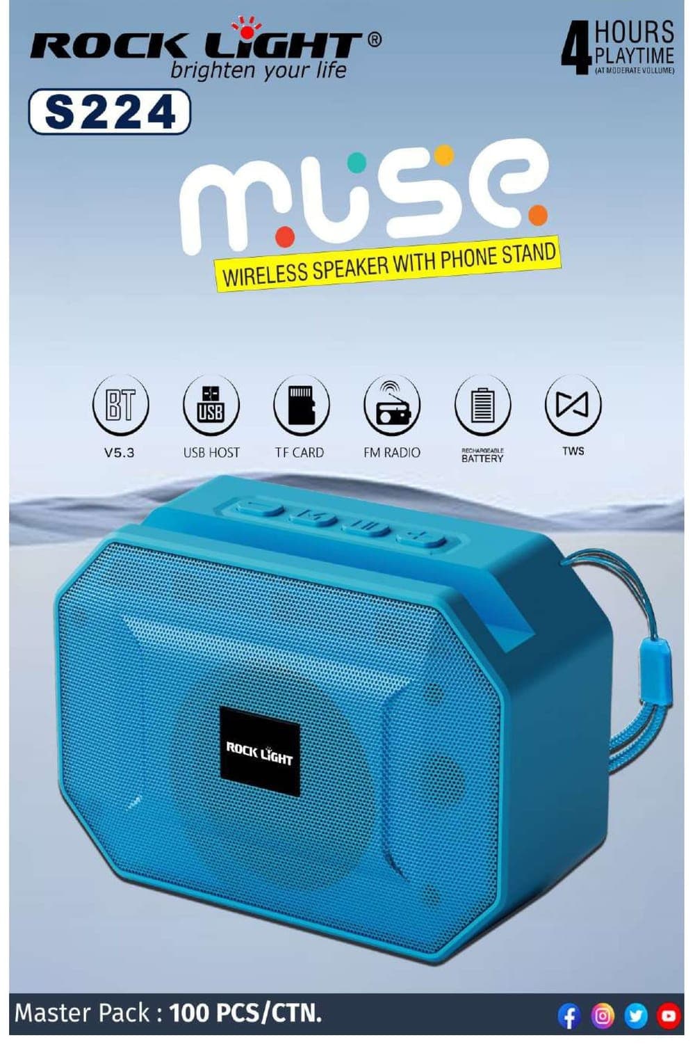 RL-S224 | Muse Wireless Speaker With Phone Stand