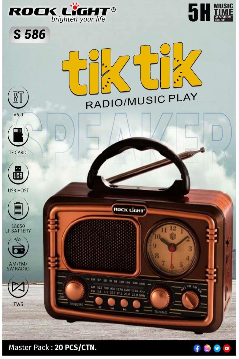 RL-S586 | Tik Tik Radio Music Player Speaker