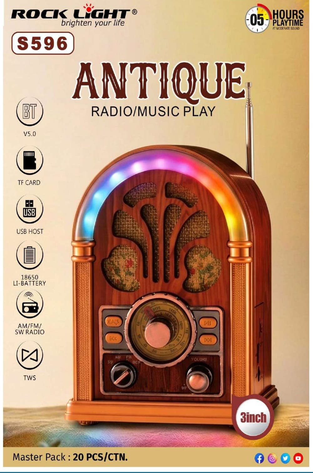 RL-S596 | Antique Radio Music Player Speaker