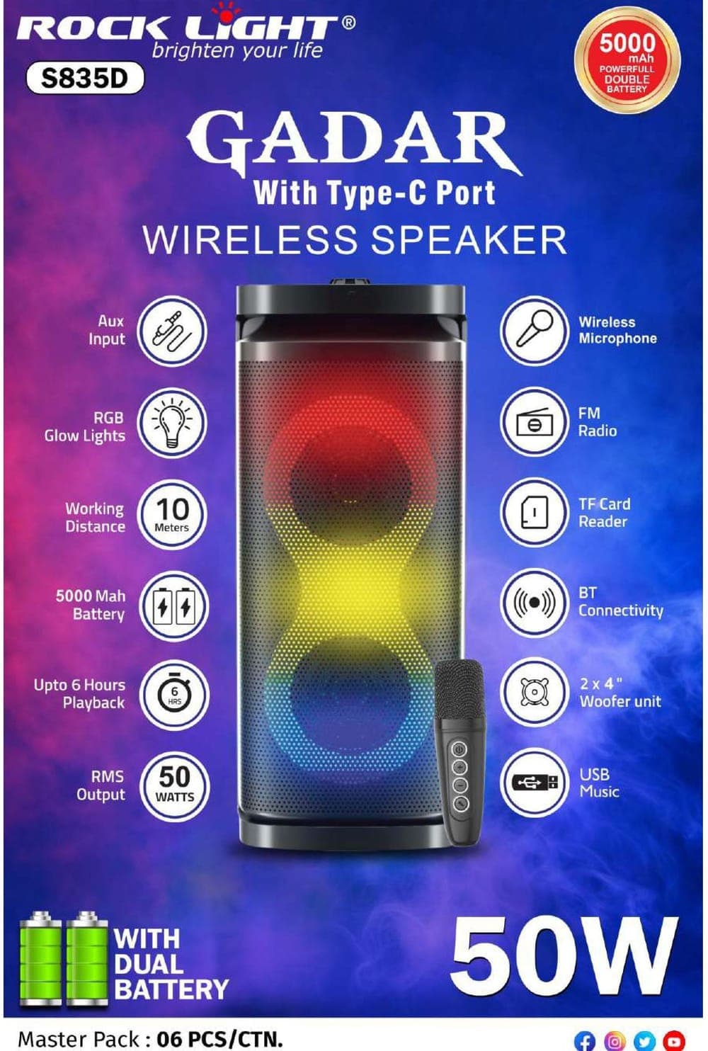 RL-S835D | Gadar Wireless Speaker with Type-C Port