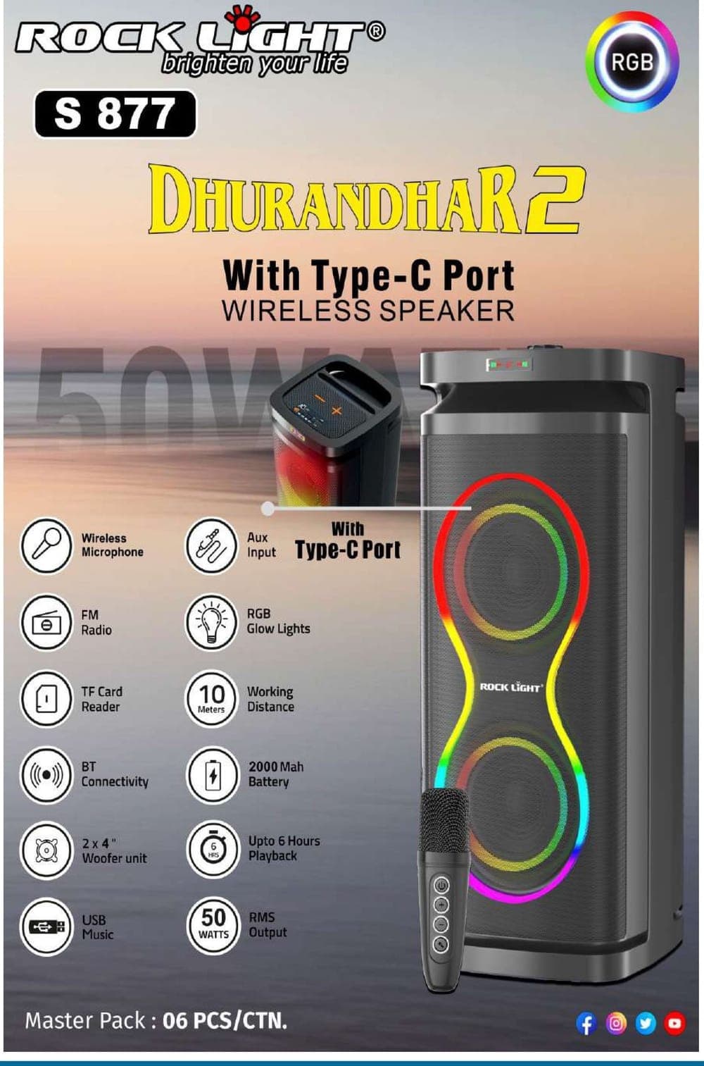 RL-S877 | Dhurandhar 2 Wireless Speaker with Type-C Port
